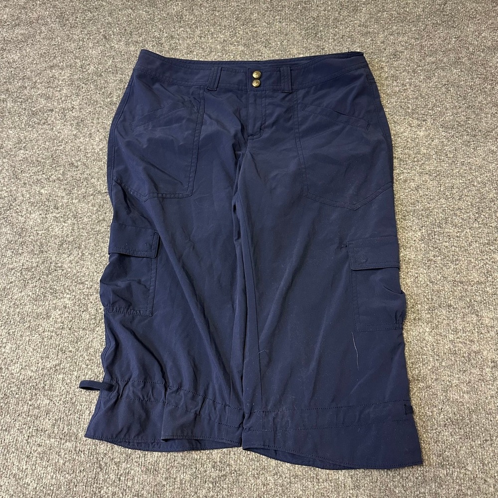 Athleta Cargo Pants Womens Size 8 Navy Blue Capri Hiking Outdoor Lightweight